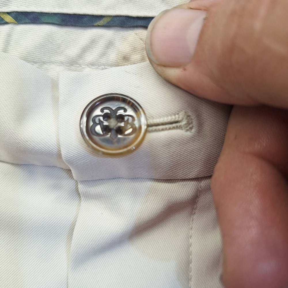 Brooks Brothers St Andrews Links Mens Golf Pants Cream 38x32 Performance Chinos - Picture 7 of 14